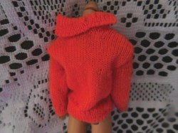 ORANGE KNIT CARDIGAN BK